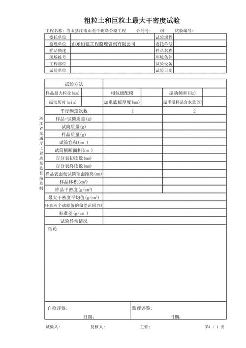 粗粒土与巨粒土最大干密度试验研究